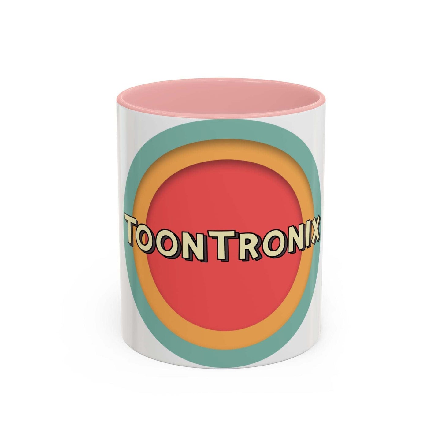 Toontronix Coffee Mug - Accent with vibrant colored interior and handle, durable ceramic design, perfect for coffee or tea lovers.