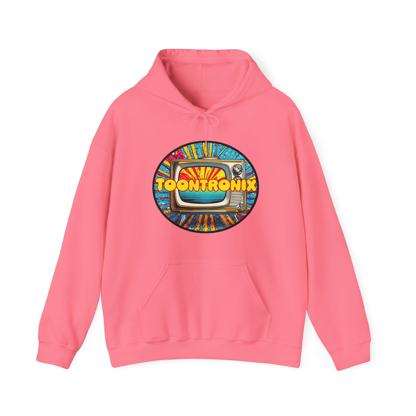 Toontronix Donut Hoodie - Unisex Heavy Blend Sweatshirt with kangaroo pocket and drawstring hood.