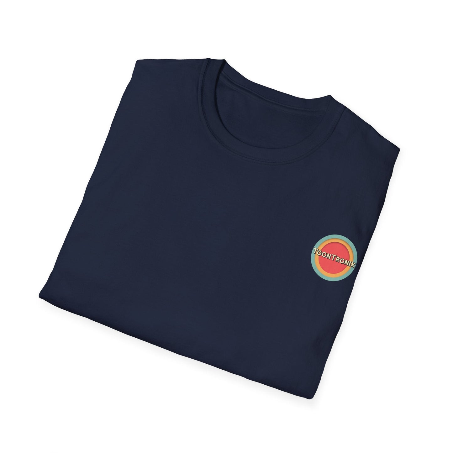 Toontronix Atomic Tv Tee, vintage cartoon design t-shirt, navy, classic fit, retro style.