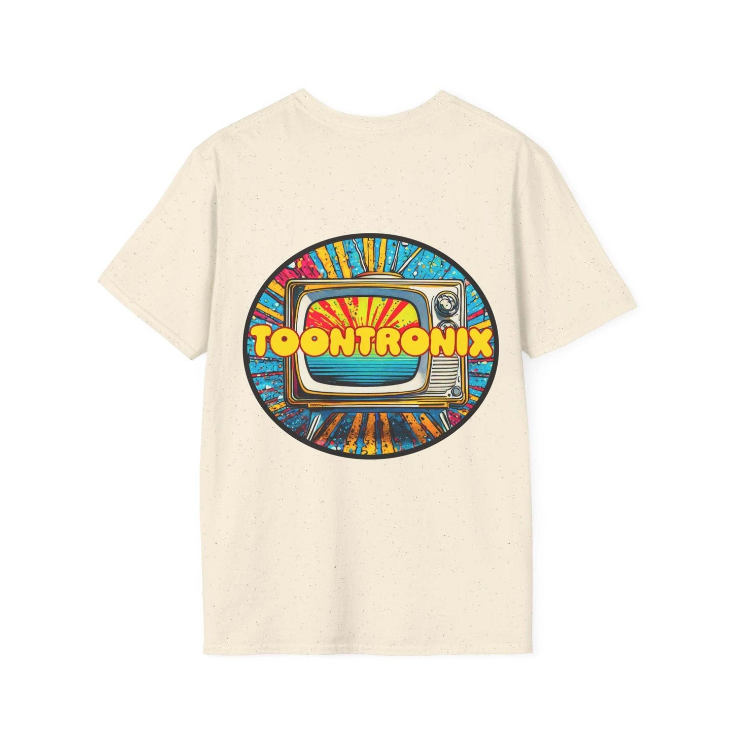 Toontronix Tv Tee Unisex Shirt with vibrant retro TV graphic.
