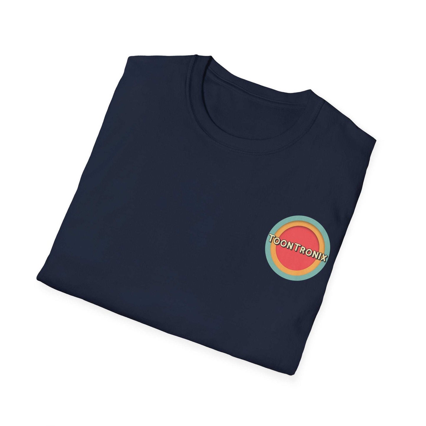 Unisex Toontronix Tv Tee with logo, classic fit, and ribbed collar.
