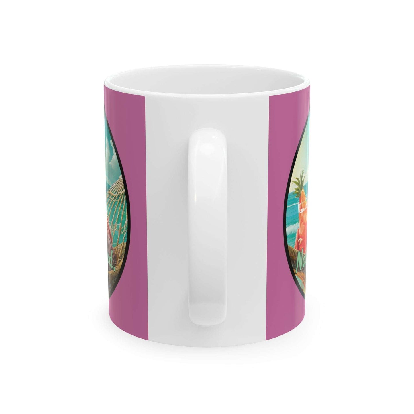 Tropical Flamingo Mug with beach vibes and vibrant colors.