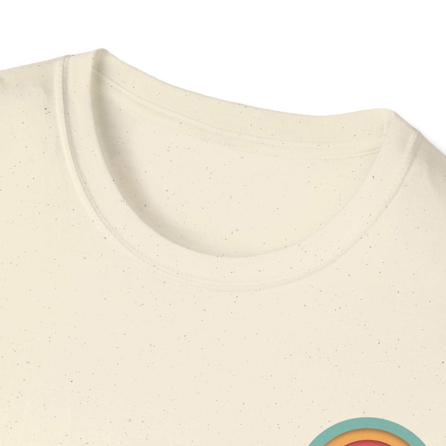 Toontronix Tv Tee Unisex Shirt with ribbed collar, durable cotton fabric, close-up view.