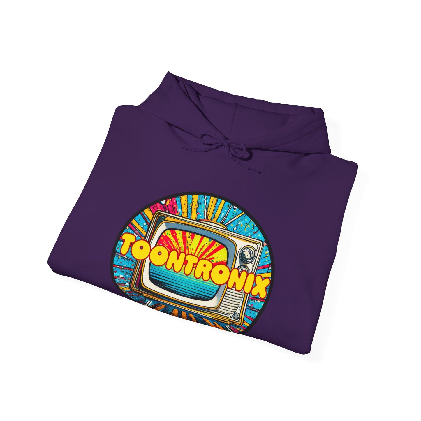 Toontronix TV Hoodie - Unisex Heavy Blend™ Sweatshirt with vibrant design and adjustable drawstring hood.