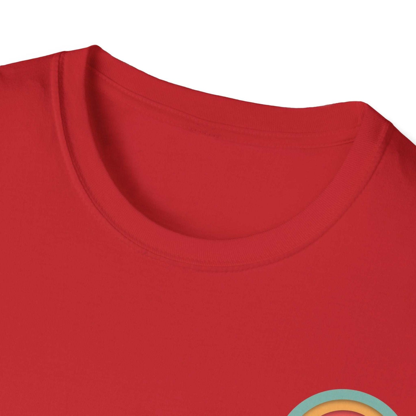 Red unisex Toontronix Tv Tee with ribbed collar, classic fit.