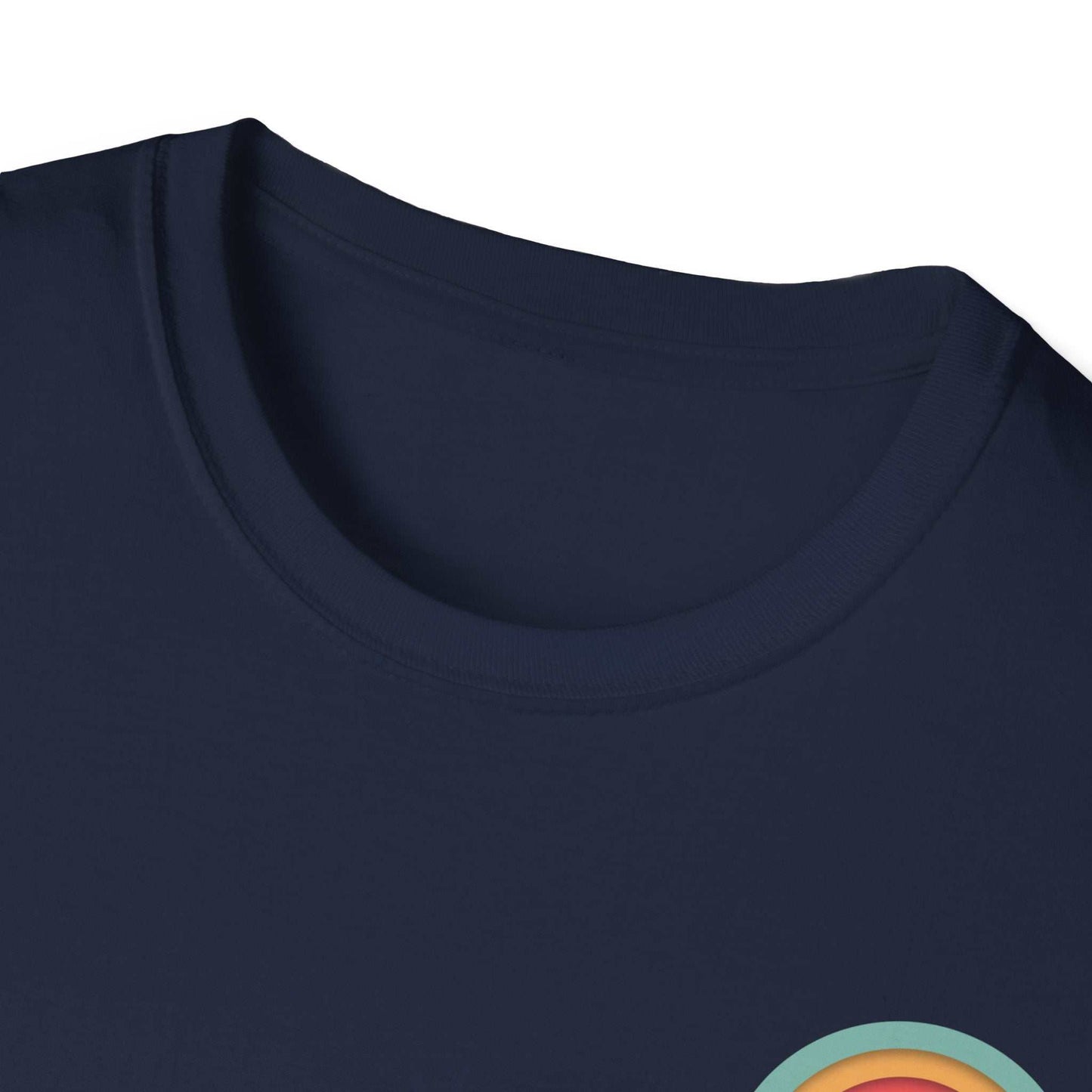 Toontronix Donut Tee Unisex Shirt with ribbed collar and colorful graphic design.