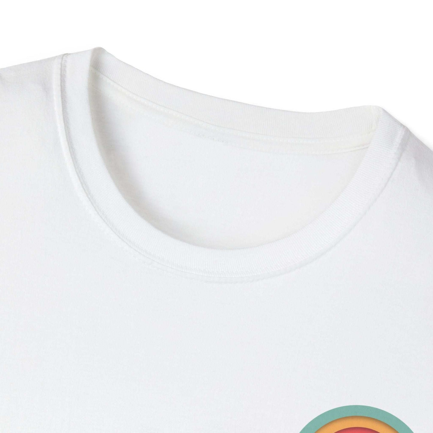 Toontronix Donut Tee Unisex Shirt with ribbed collar and colorful donut design.