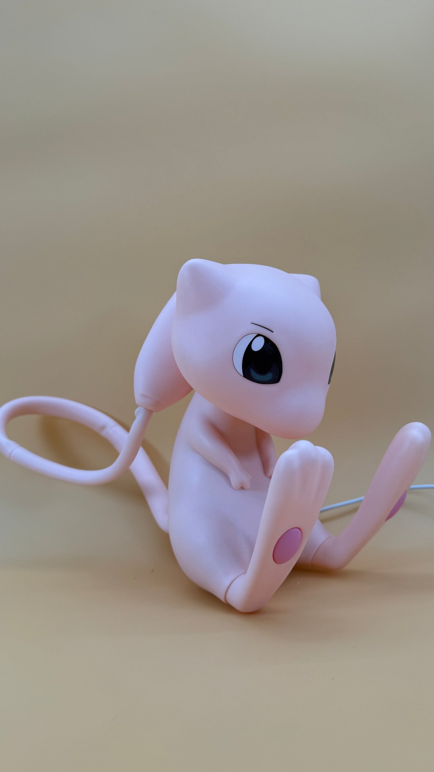 7.5” Mew with Movable Tail Desk Lamp featuring USB connection, functional art for any space.