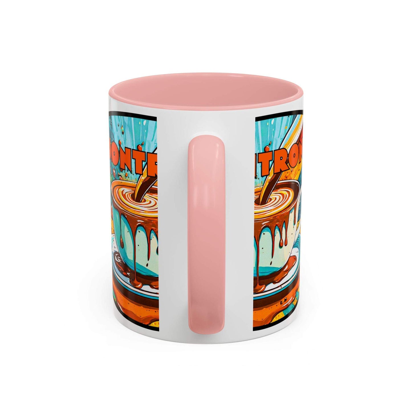 Vibrant Coffee Mug with colorful ceramic design and retro art, perfect for coffee enthusiasts.