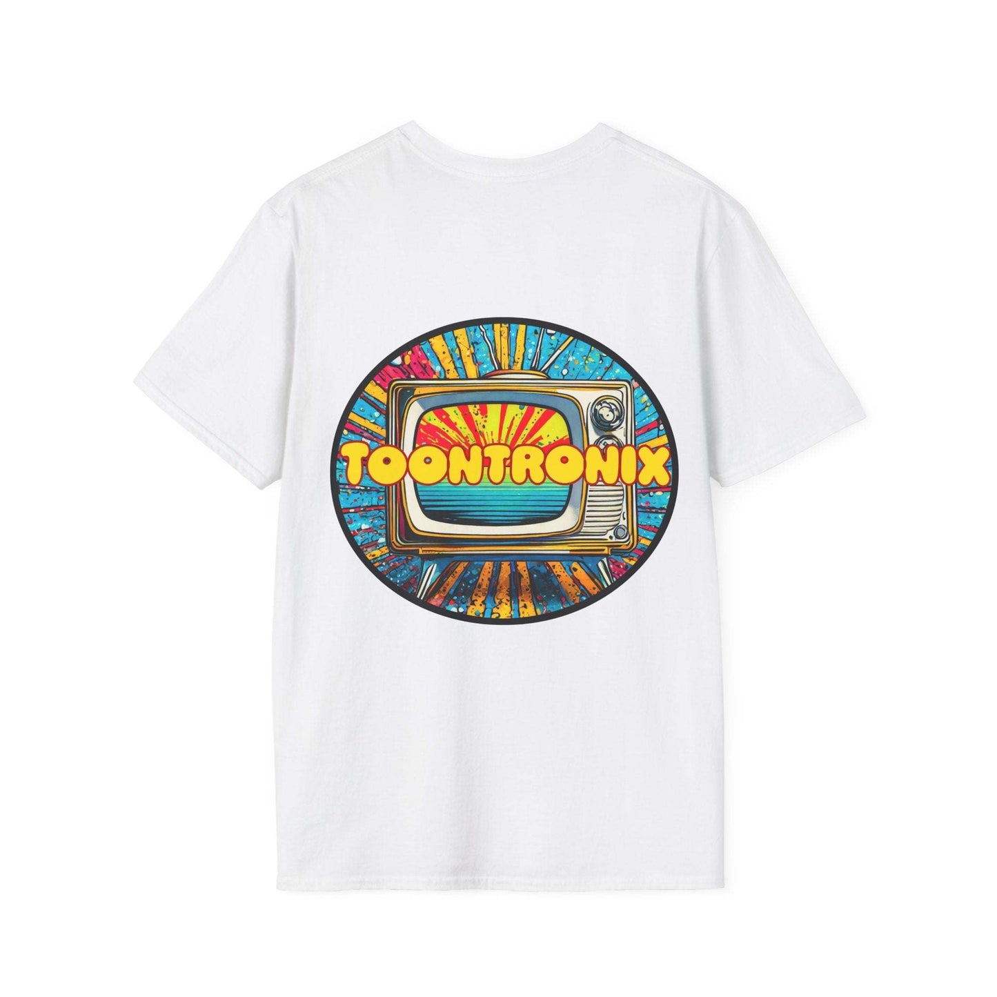 Unisex Toontronix TV Tee with retro TV design, classic fit, 100% cotton.