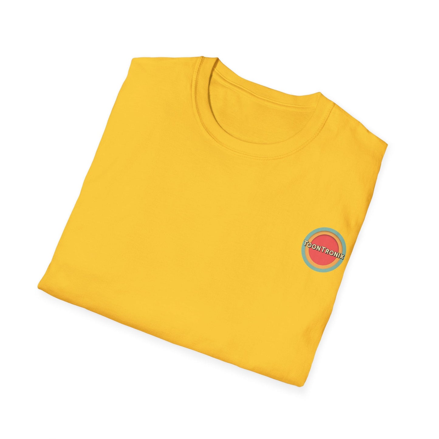 Yellow Toontronix Atomic Tv Tee with retro design, made from 100% ring-spun cotton.