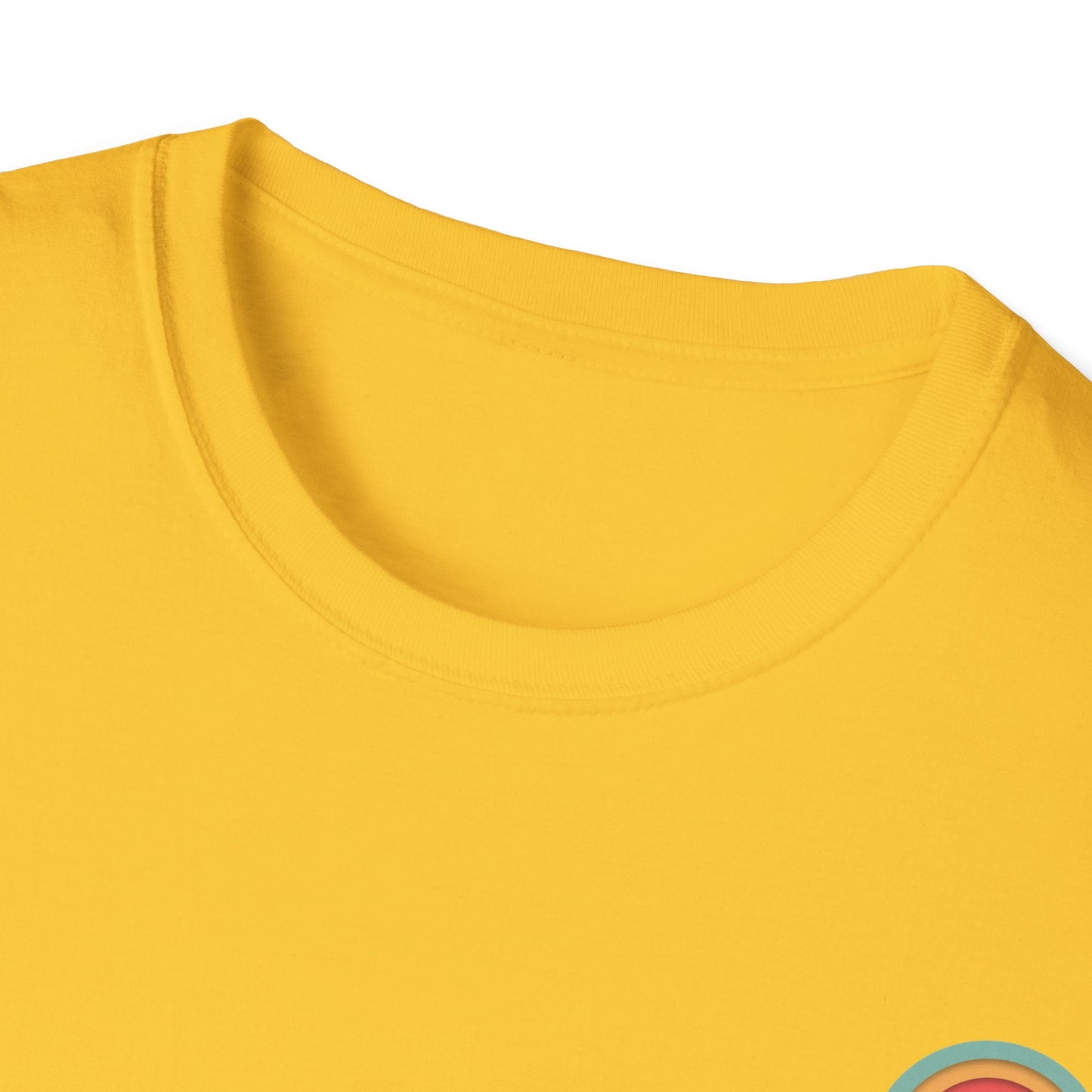 Bright yellow Toontronix Atomic Tv Tee with retro cartoon design and classic crew neckline.