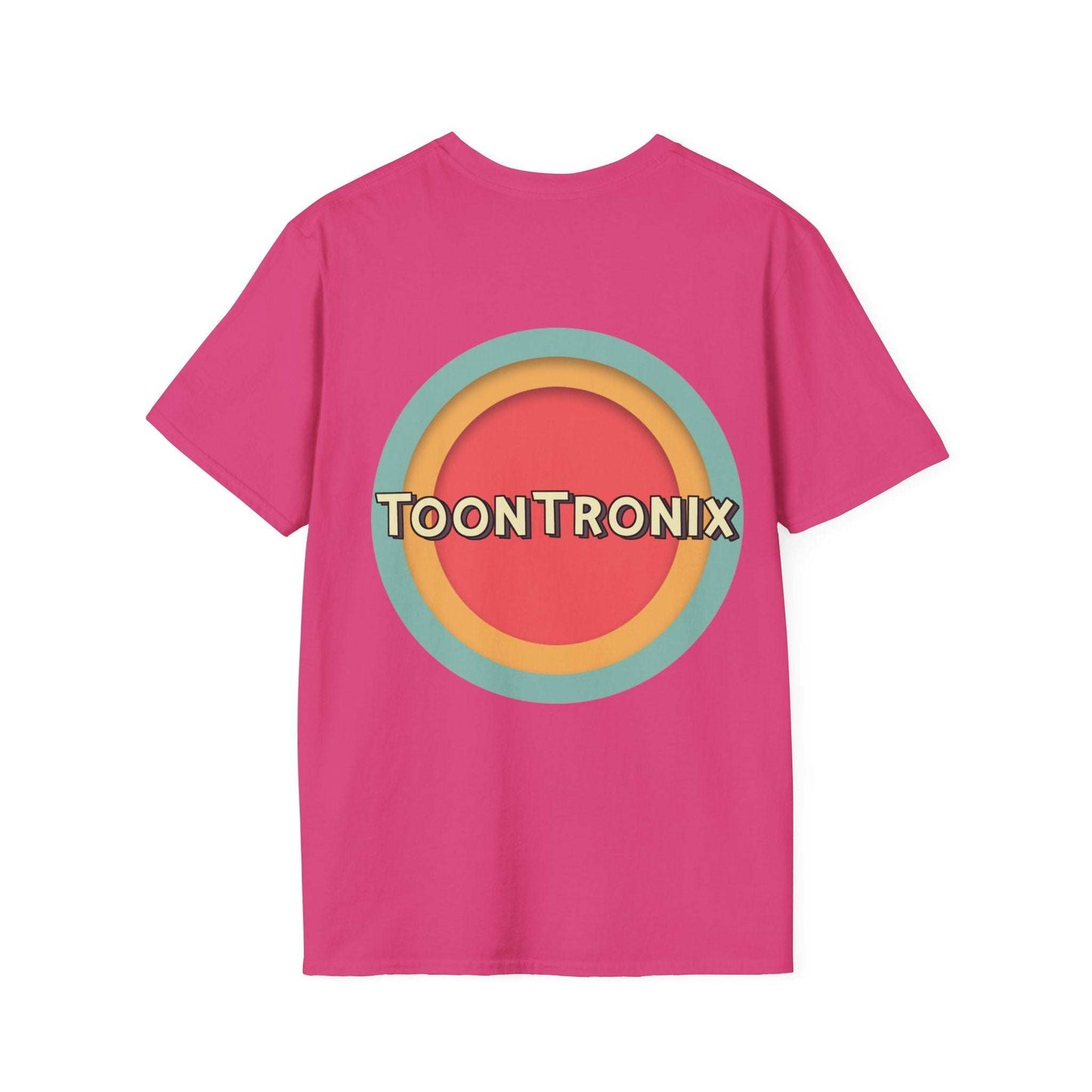 Toontronix Toons Logo Tee with classic fit and ribbed collar.