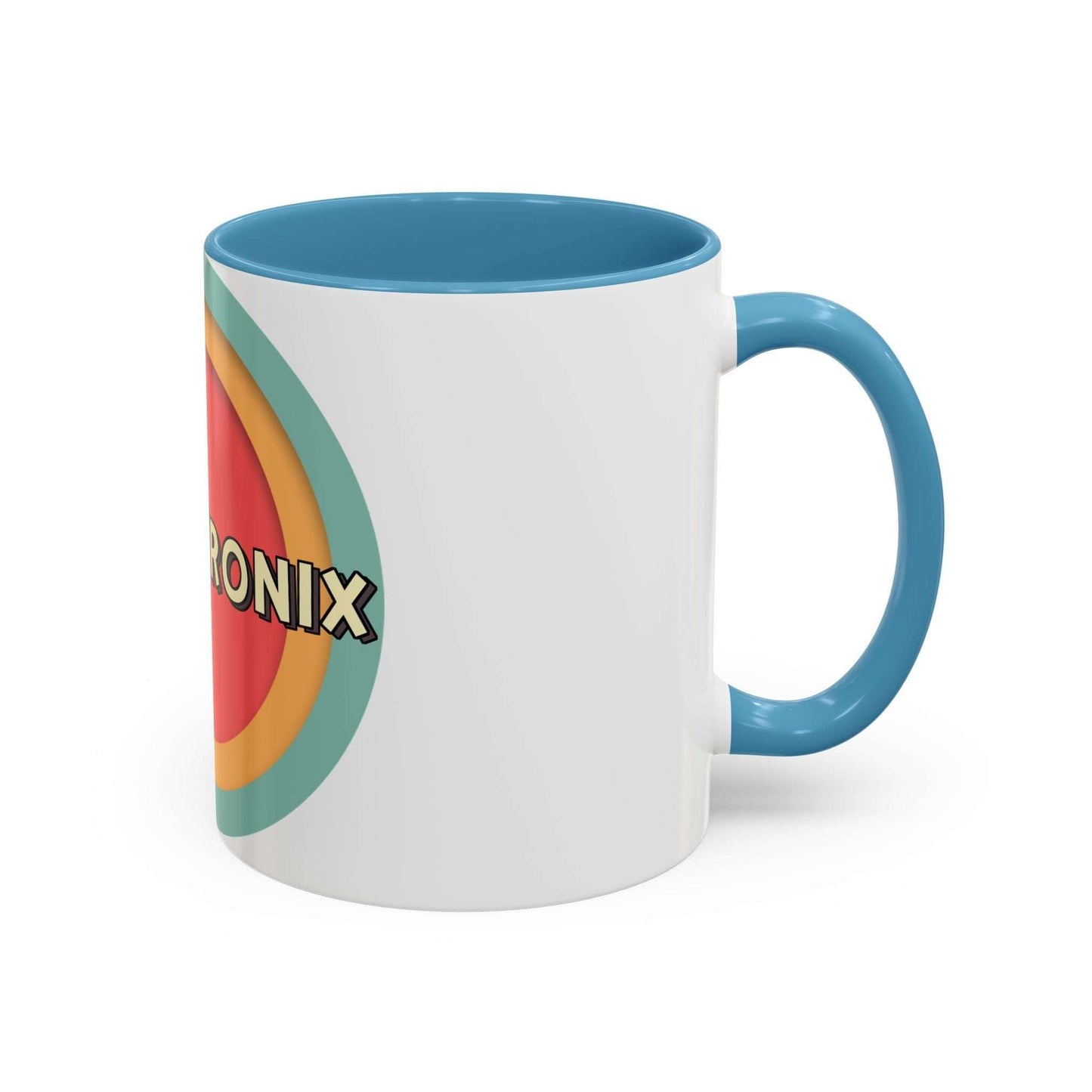 Toontronix Coffee Mug with vibrant colored interior and handle, crafted from durable white ceramic, microwave and dishwasher-safe.