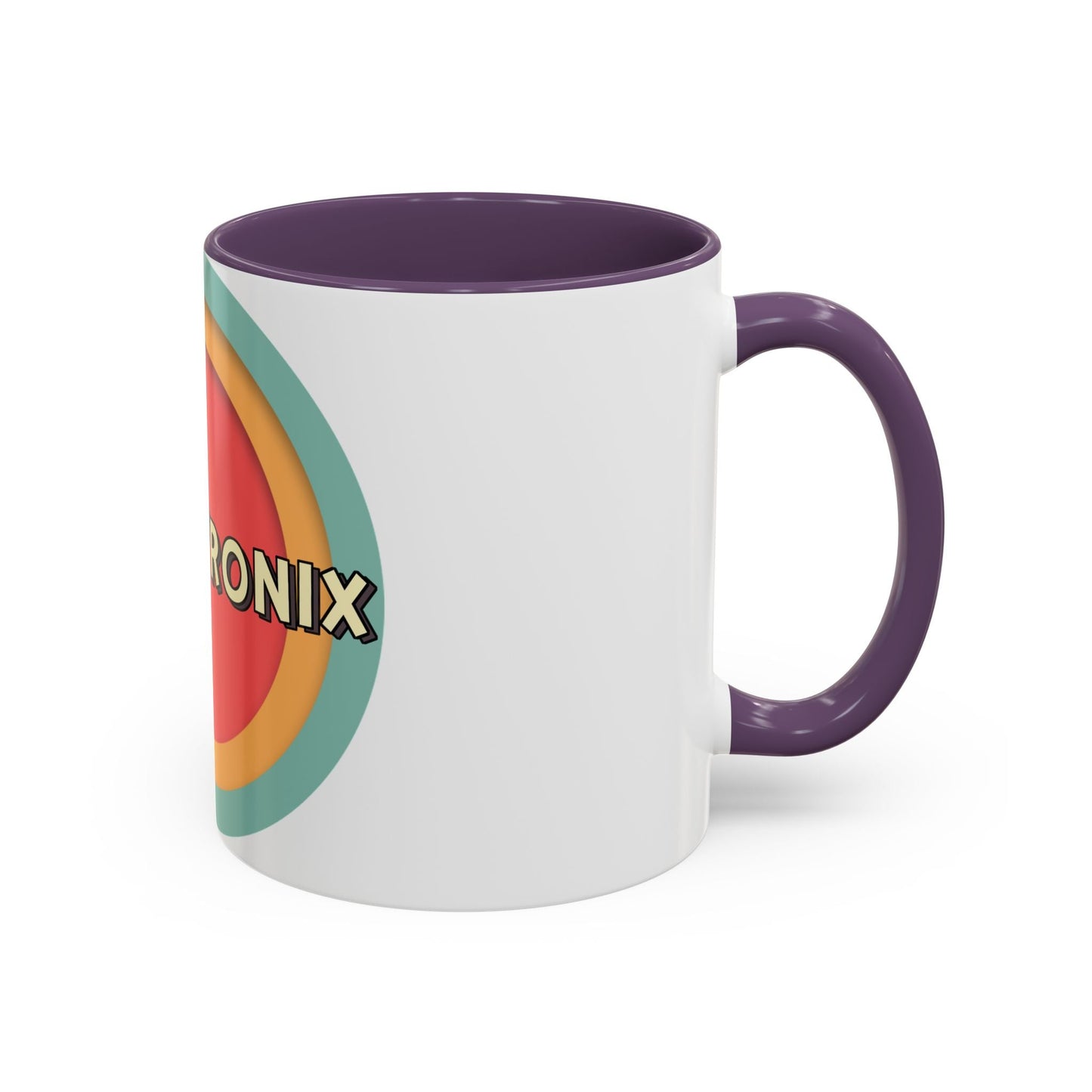 Stylish Toontronix Coffee Mug with vibrant colored interior and handle, durable white ceramic, 11oz, perfect for coffee lovers.