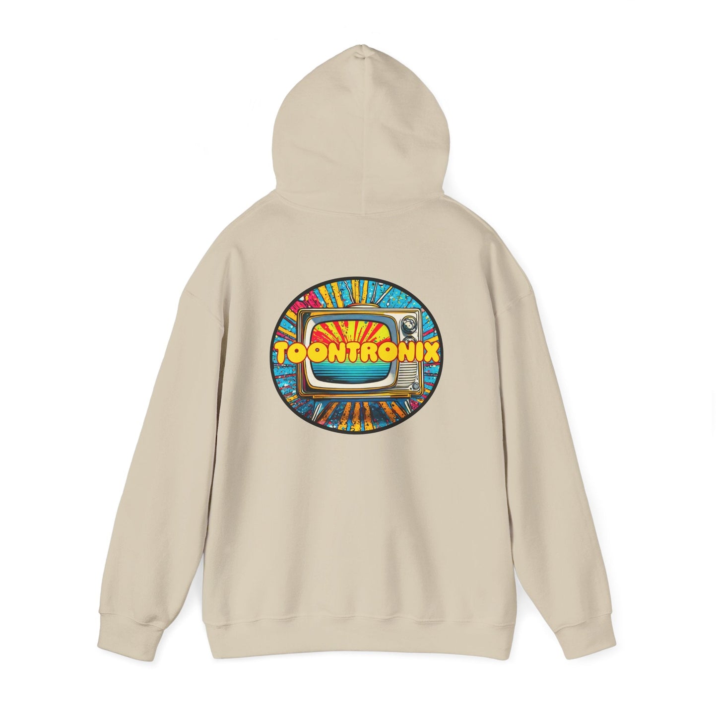 Toontronix TV Hoodie - Unisex Heavy Blend™ Sweatshirt with vibrant graphic, cozy kangaroo pocket, and adjustable hood.