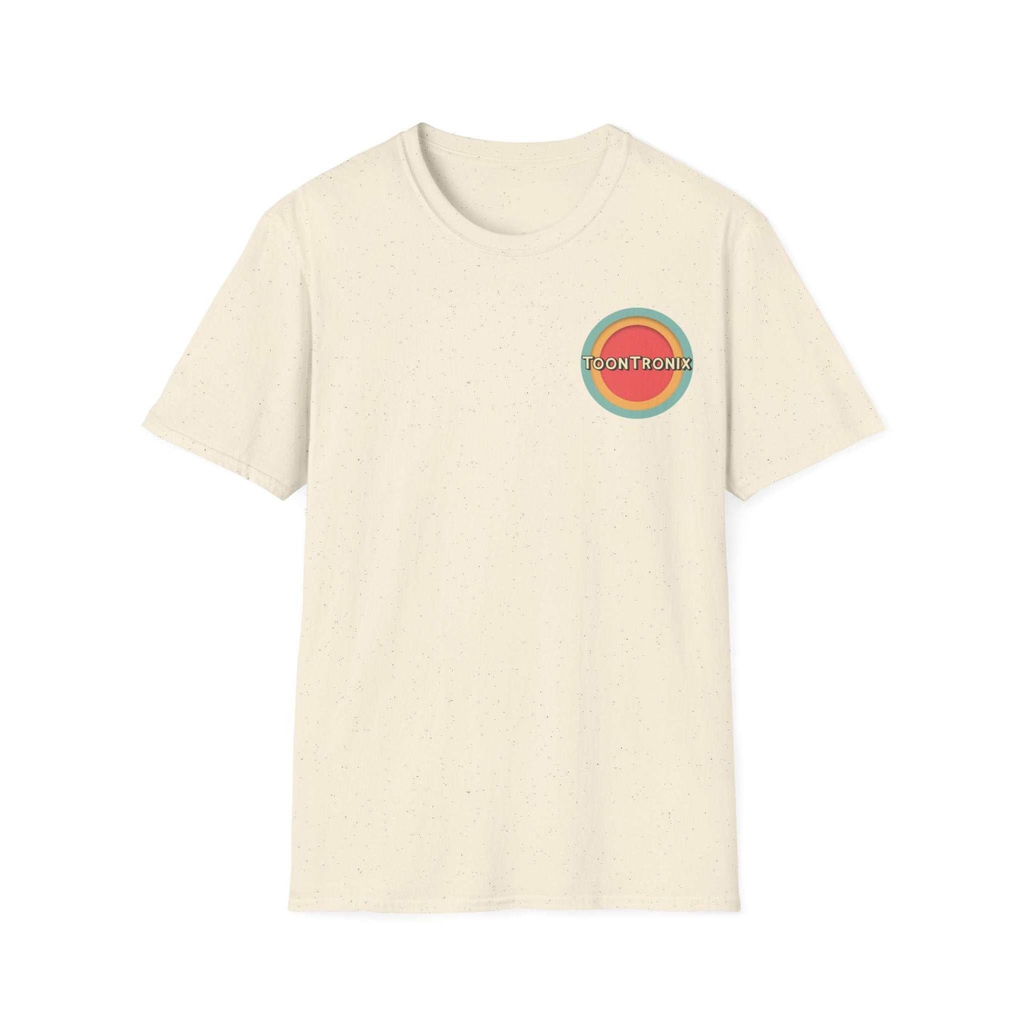 Toontronix Toons Logo Tee, classic fit cotton shirt with ribbed collar, perfect for fans of animated characters.