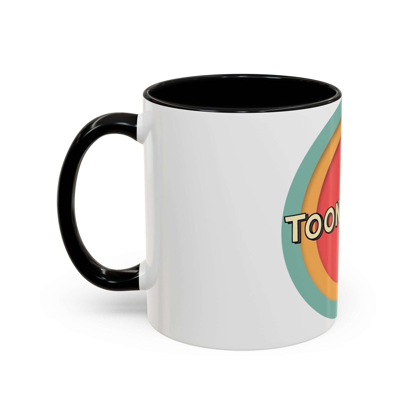 Toontronix Coffee Mug with vivid colored interior and handle, white ceramic, perfect for beverages.