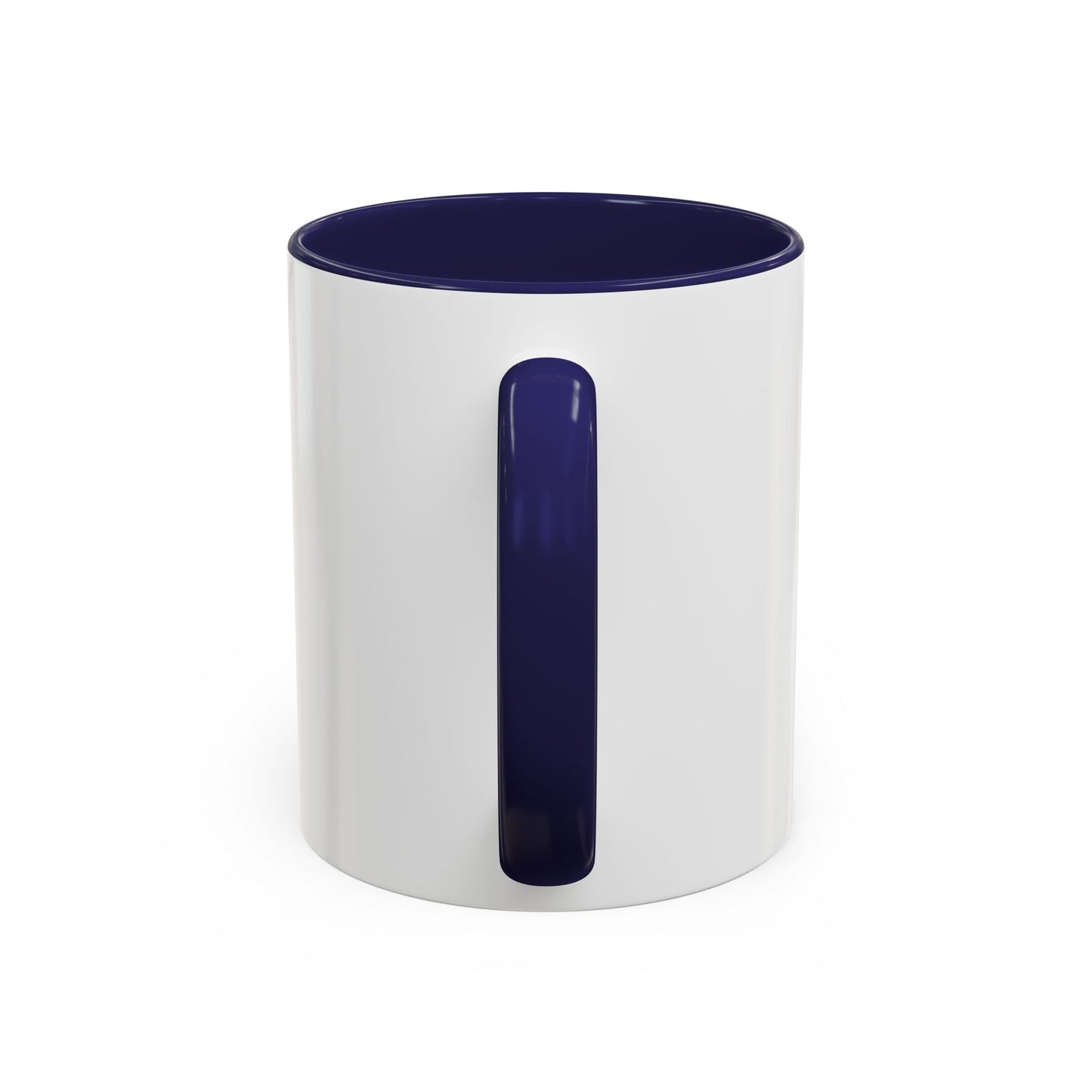 Toontronix Coffee Mug with colored interior and handle, white ceramic, 11oz or 15oz size.