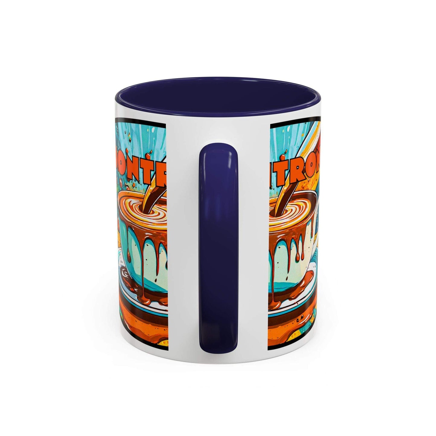 Vibrant Coffee Mug with Colorful Ceramic Design and Retro Art