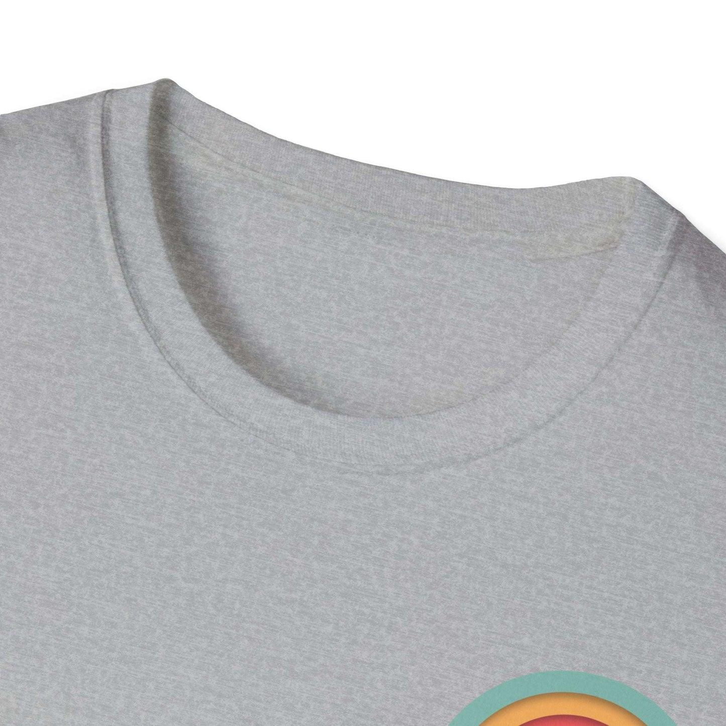 Toontronix Toons Logo Tee with classic fit and ribbed collar in gray, featuring colorful logo.