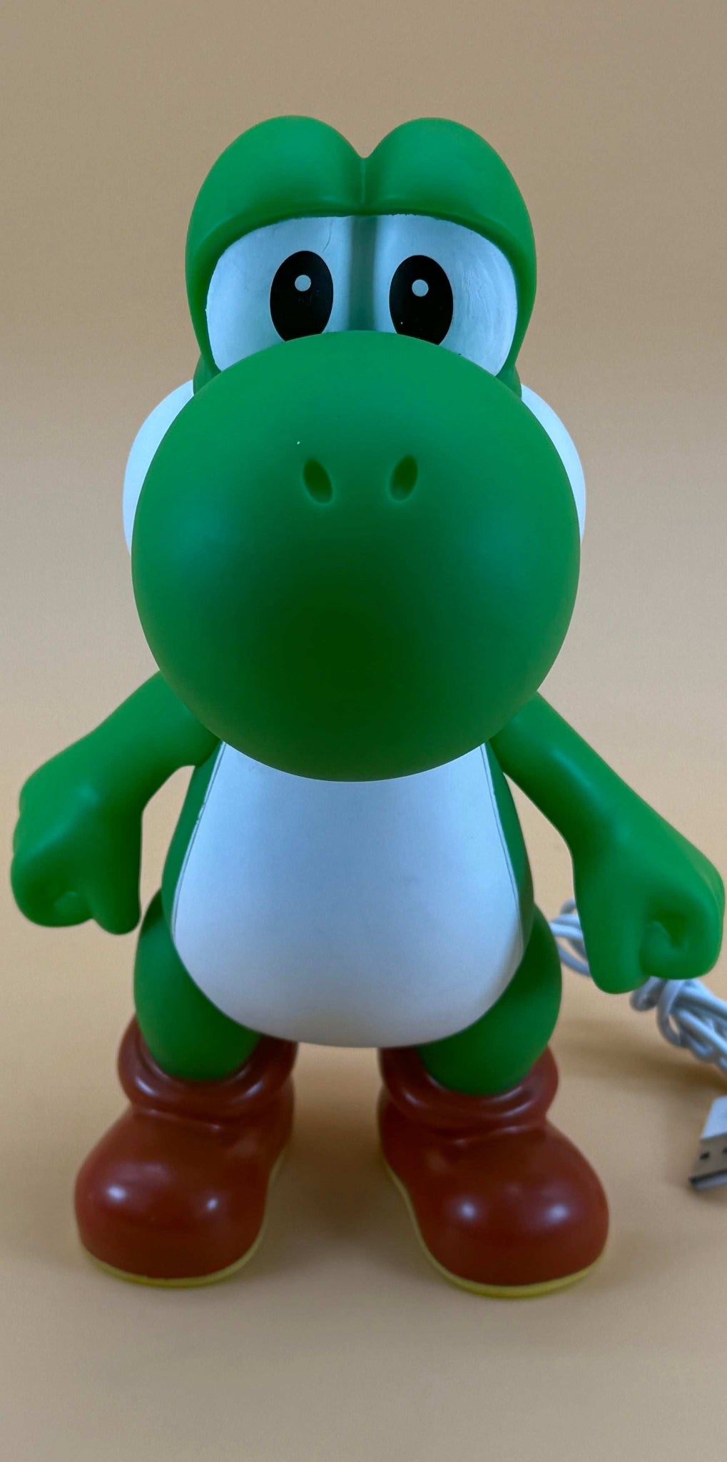 9" Yoshi desk lamp with built-in USB cord, vibrant green Nintendo character design.