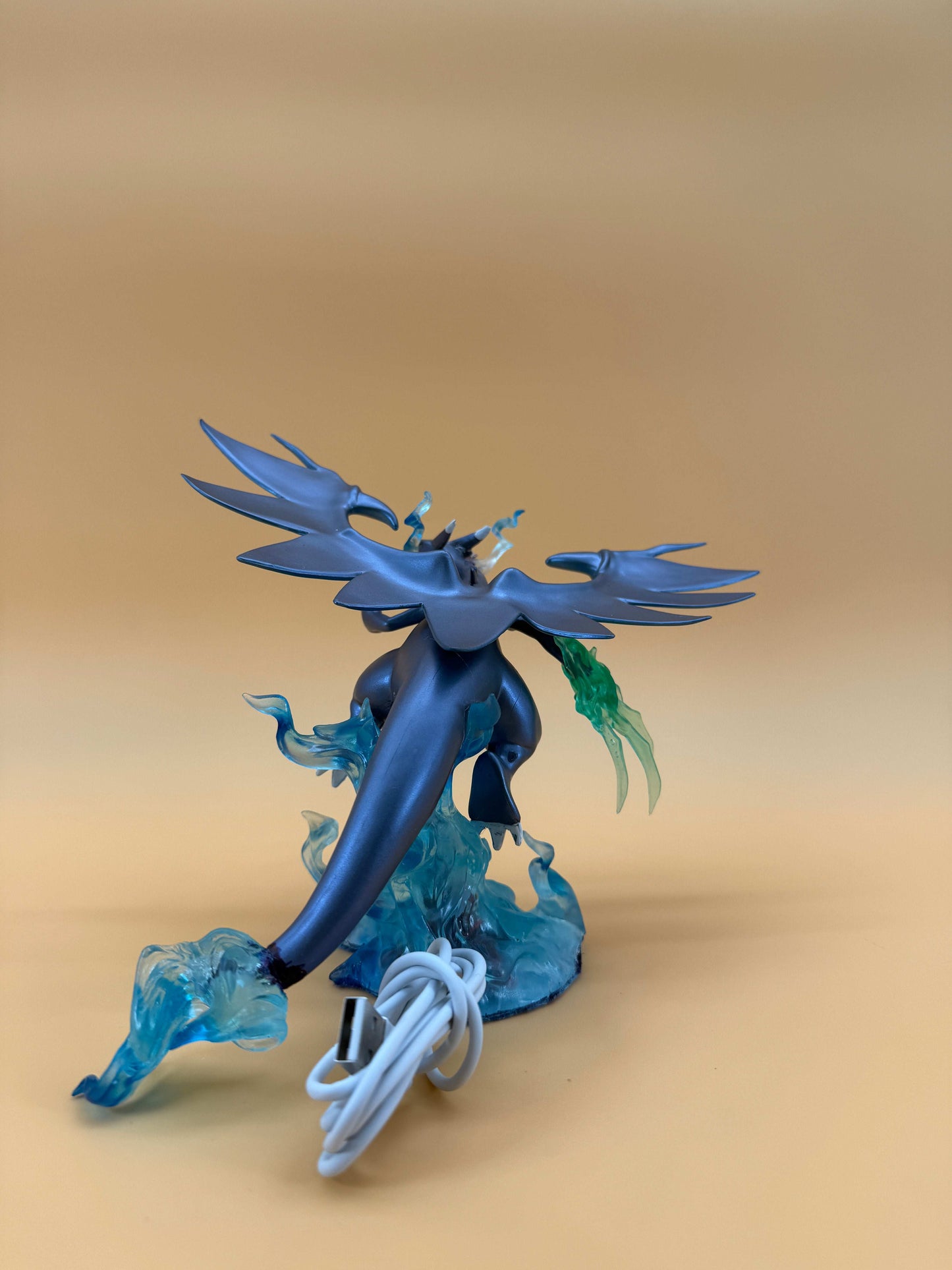 6" Mega Charizard X Pokemon statue USB desk lamp with built-in cord, limited edition.