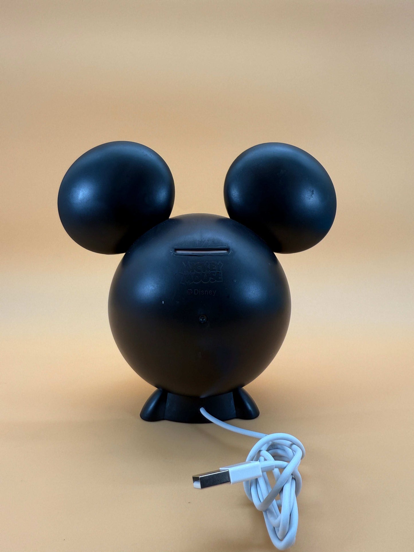 6" Mickey Mouse statue USB desk lamp with built-in cord, black, limited edition.