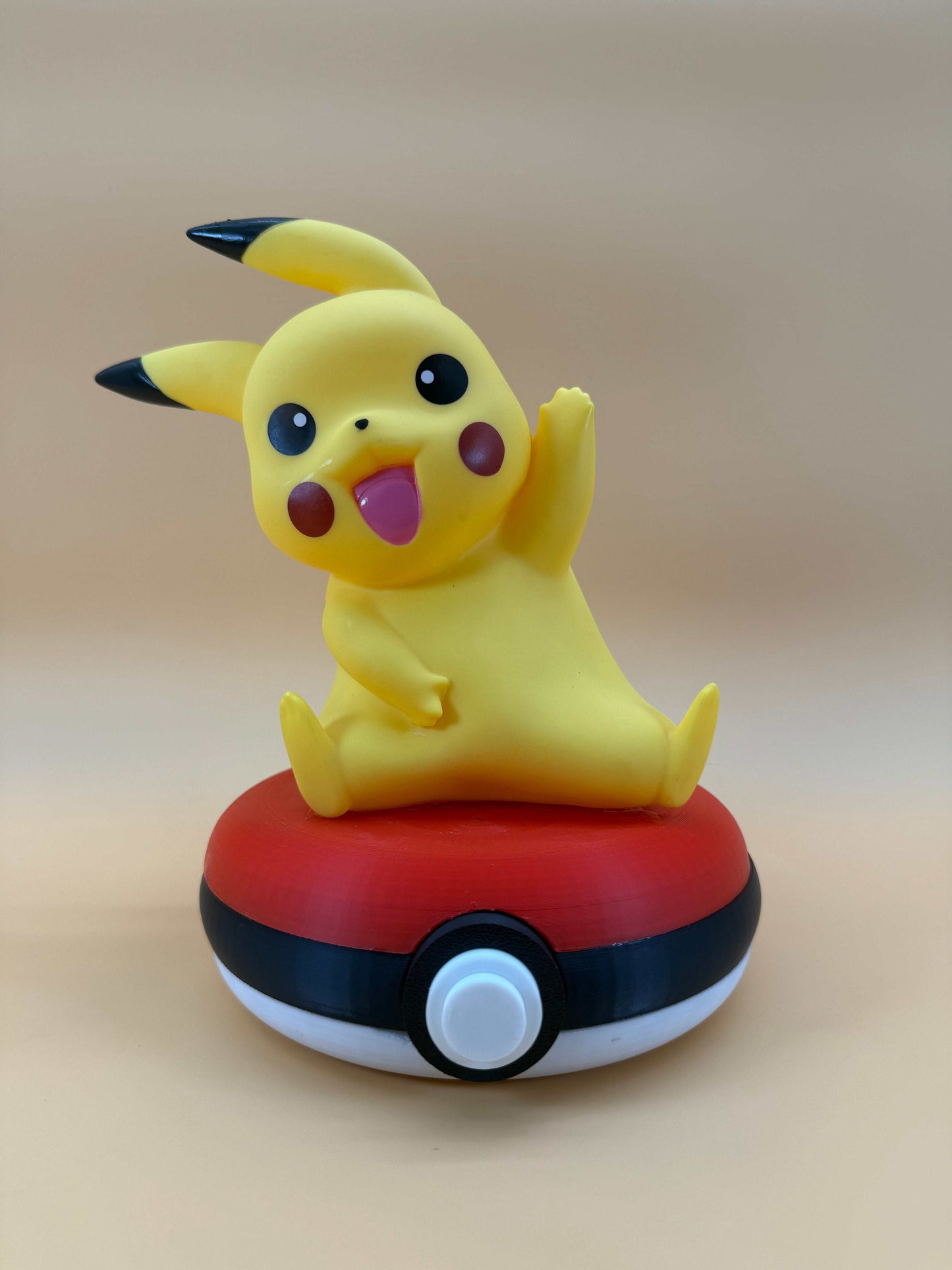 Pikachu Pokeball desk lamp with built-in USB cord.
