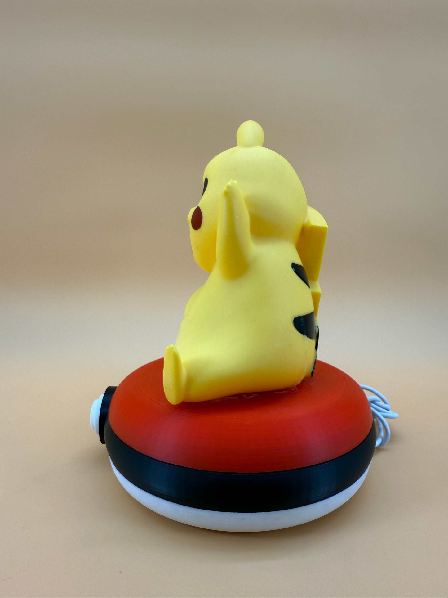 8" Pikachu Pokeball Desk Lamp with built-in USB cord.
