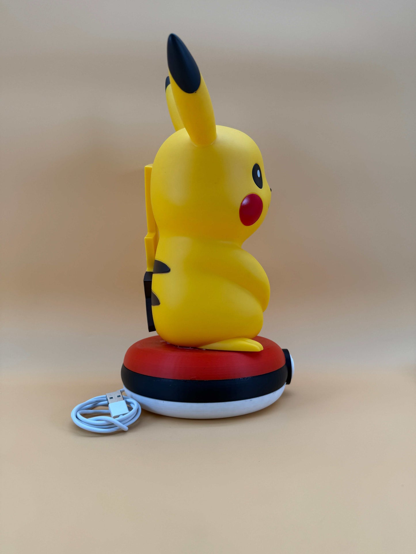 12” Pikachu Pokeball USB desk lamp light with built-in USB cord.