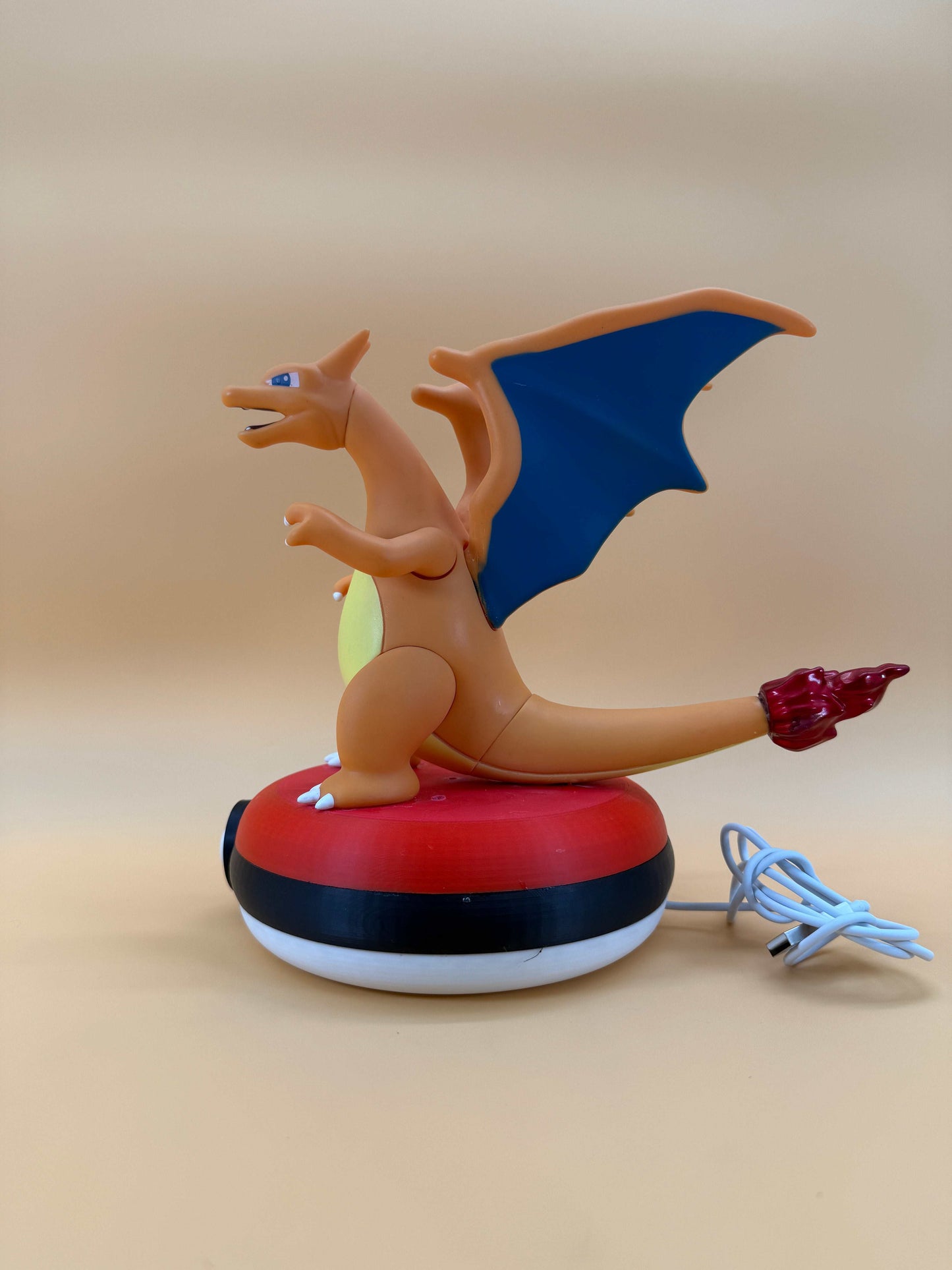 8" Charizard Pokeball Pokemon USB Desk Lamp Light with built-in cord.