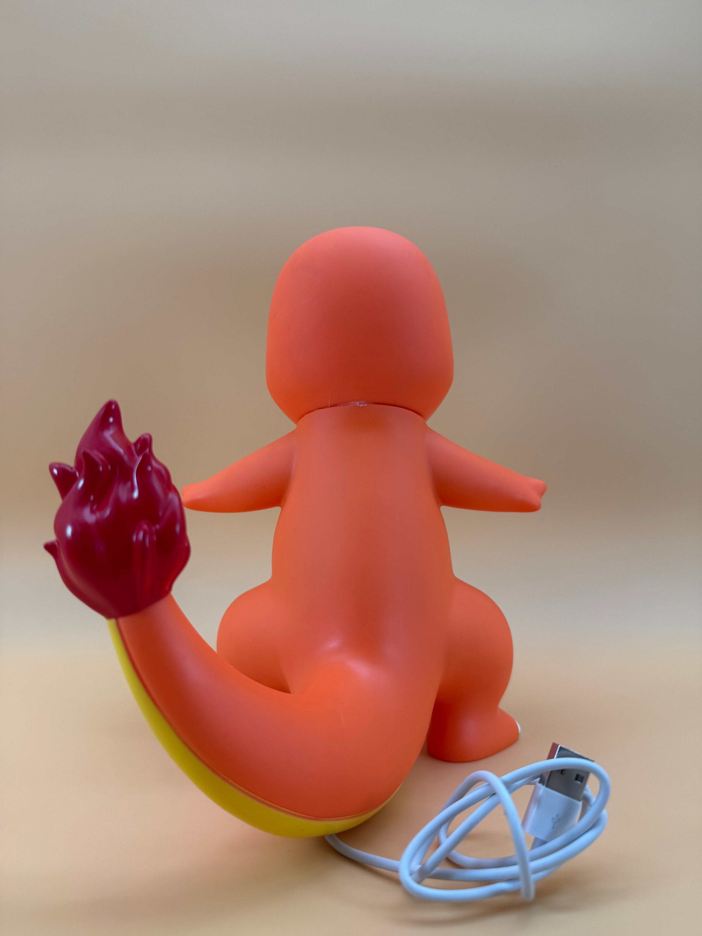 9" Charmander Statue USB Desk Lamp with built-in cord, unique Pikachu collectible.