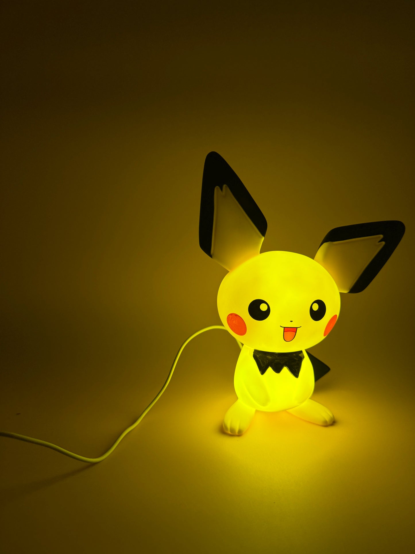 8.5" Pichu Statue Pokemon USB Desk Lamp Light glowing in the dark.
