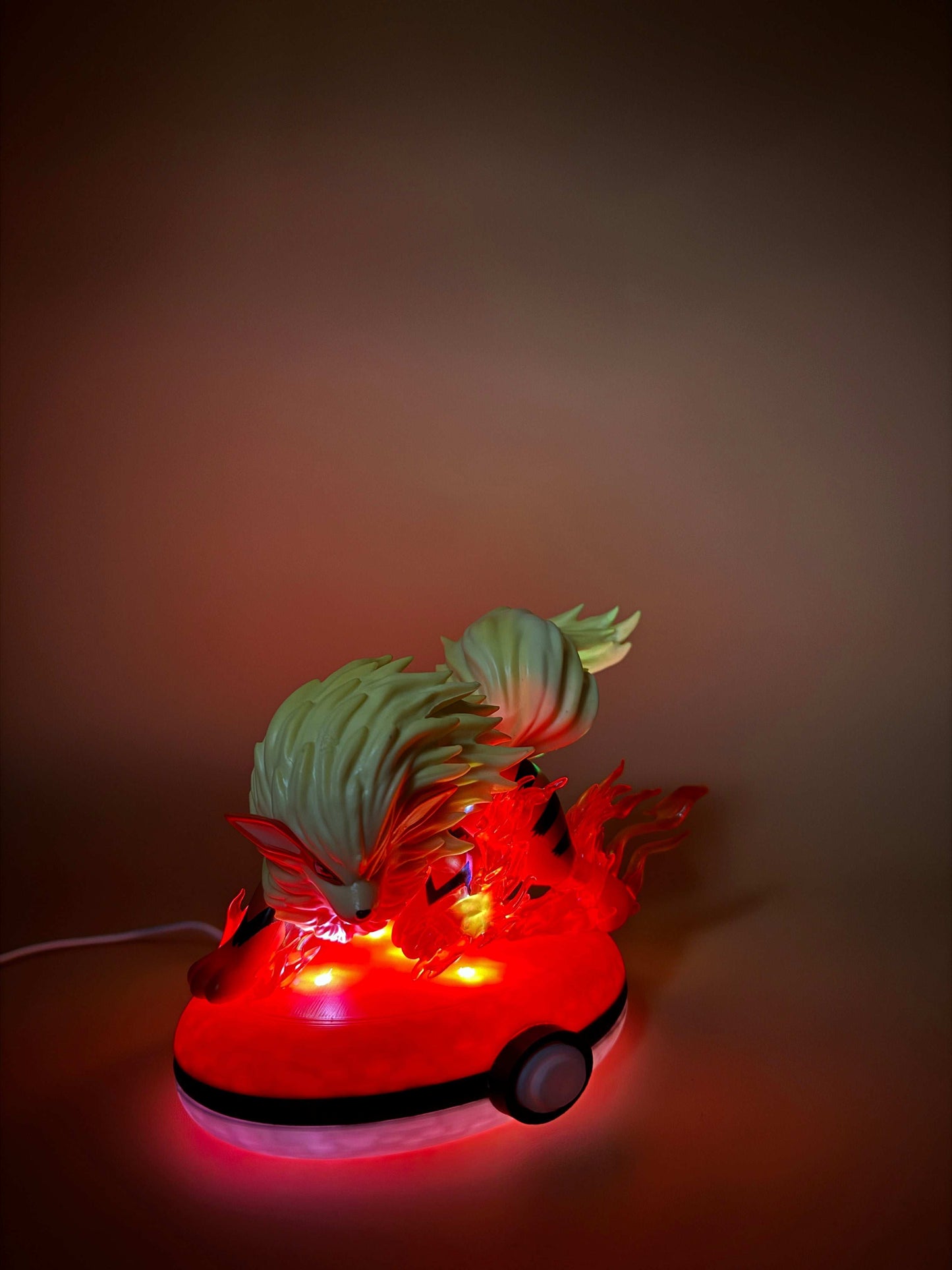 Arcanine Pokeball Stand Desk Lamp with USB, unique lighting for your space.