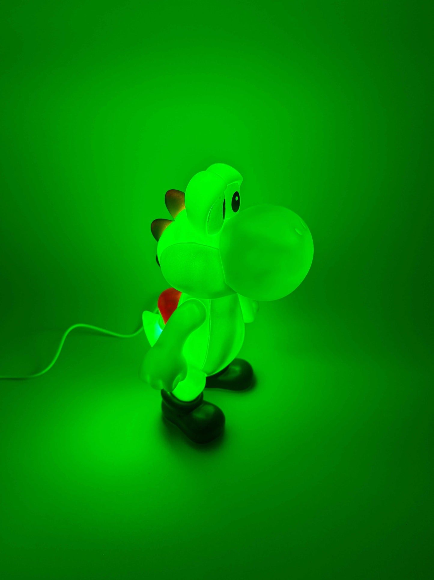 9" Yoshi Desk Lamp with USB Cord, glowing green statue light.