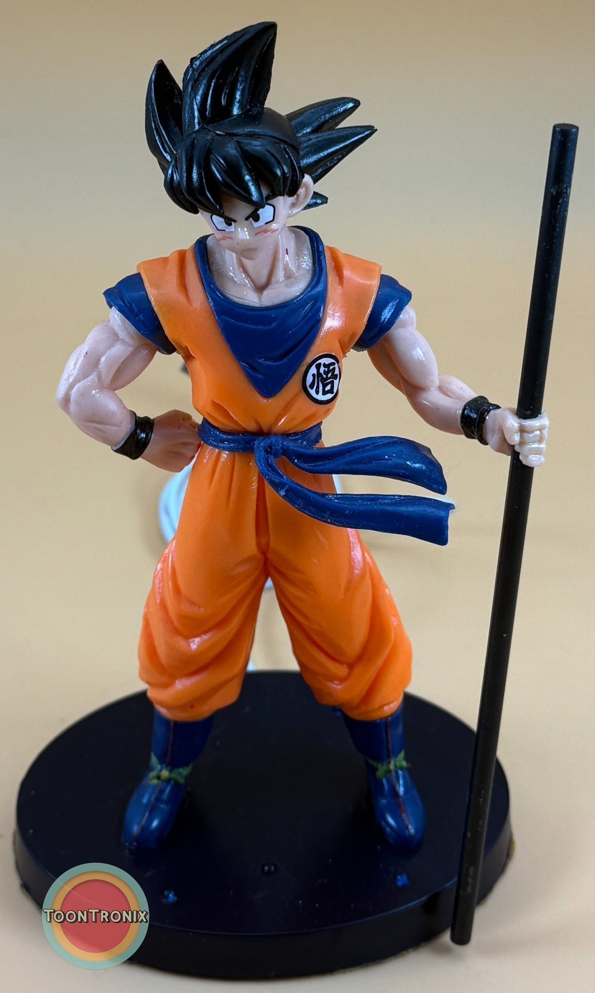 8" Dragonball Z Goku Statue desk lamp with built-in USB cord and detailed orange outfit on black base