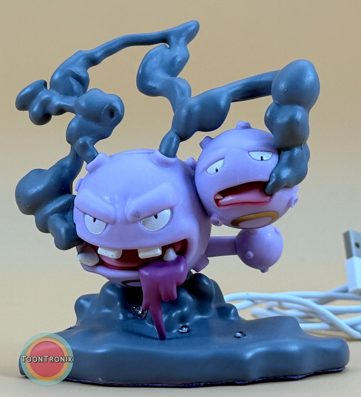 4" Koffing Pokemon statue desk lamp with USB cord and smoke effects