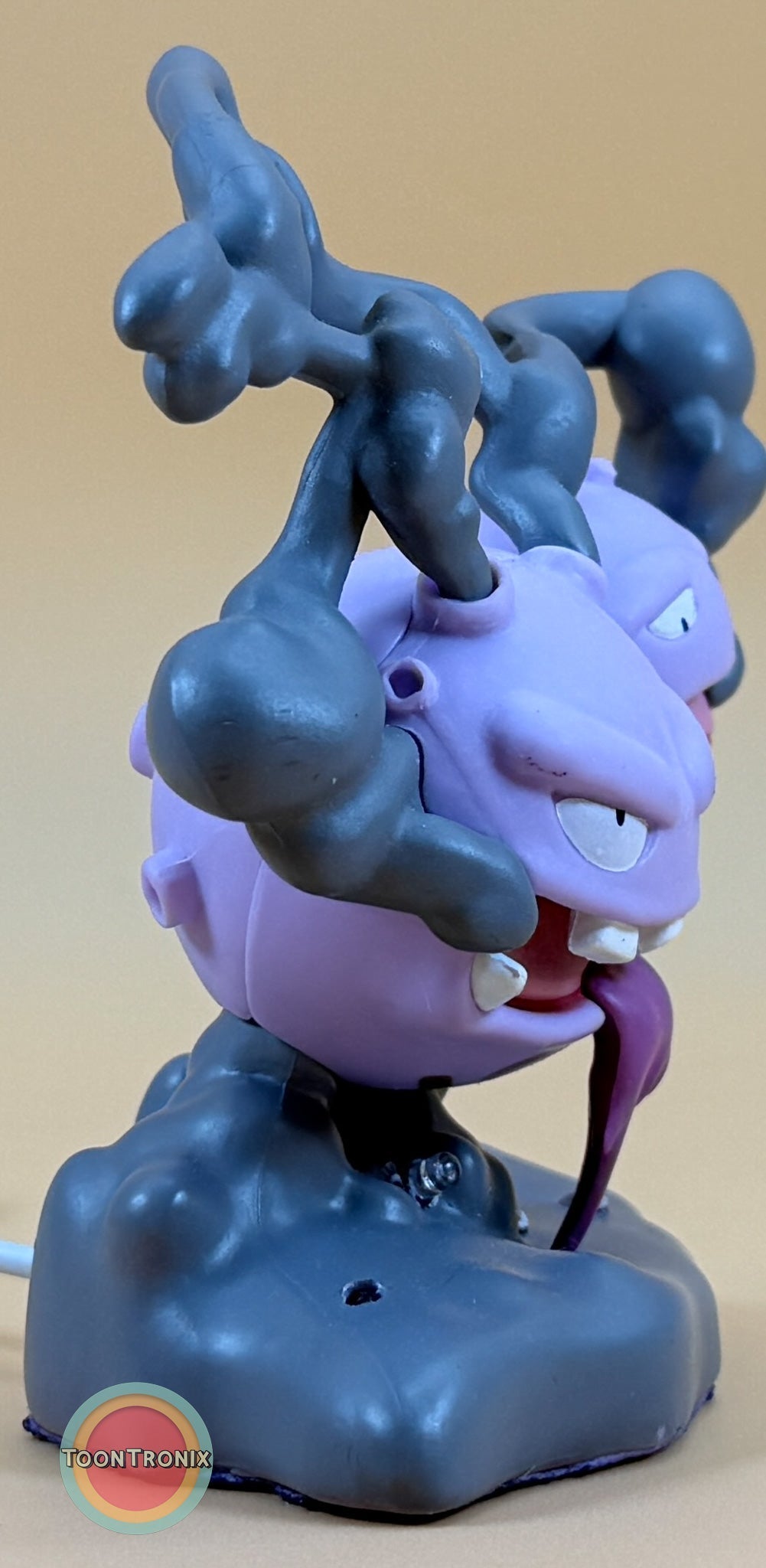 4" Koffing Pokemon statue USB desk lamp with purple and black design and built-in USB cord