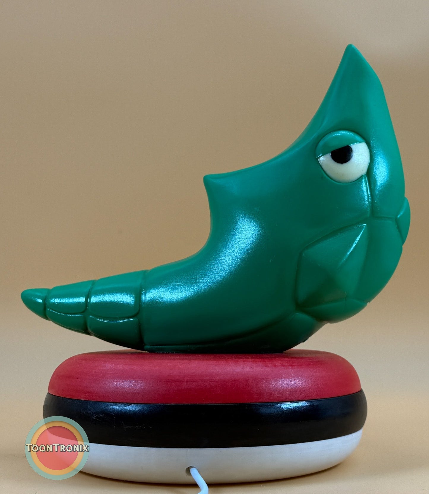 8" Metapod Pokemon statue USB desk lamp with wood-like finish and built-in USB cord on round base