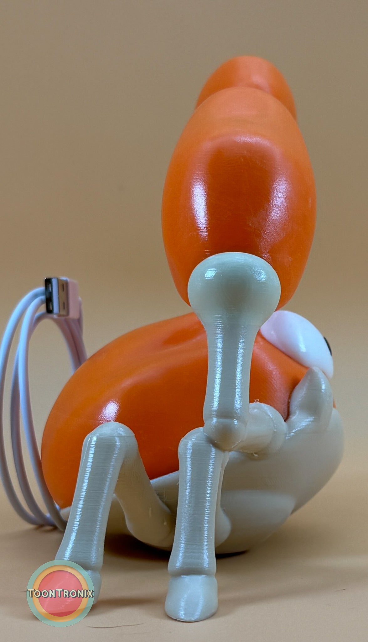 6" Krabby Pokemon statue desk lamp with USB cord and wood-like finish