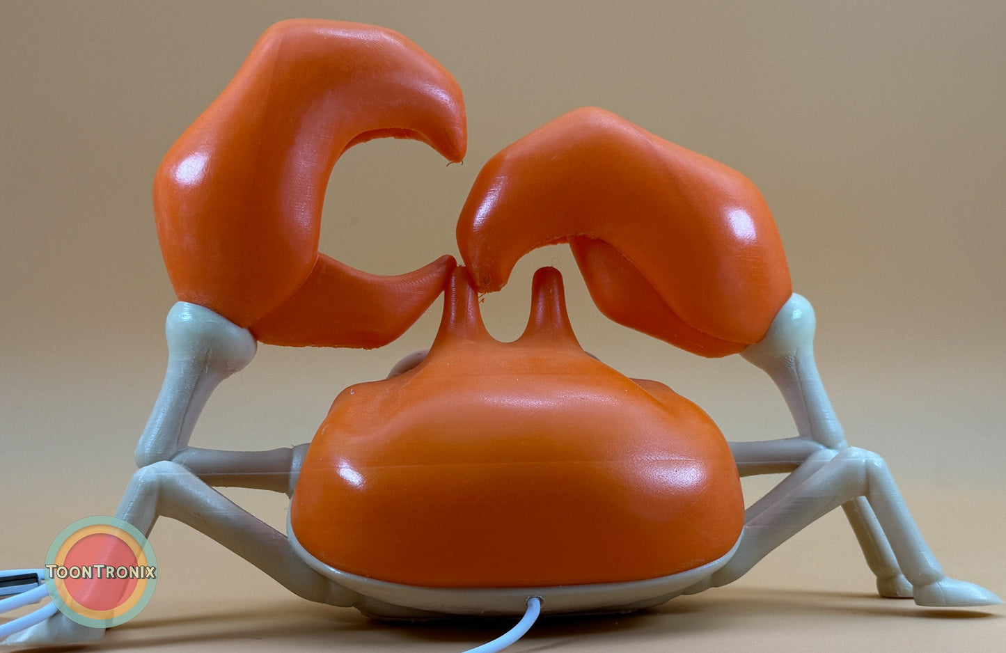6" Krabby Pokemon statue USB desk lamp with wood-like finish and built-in USB cord