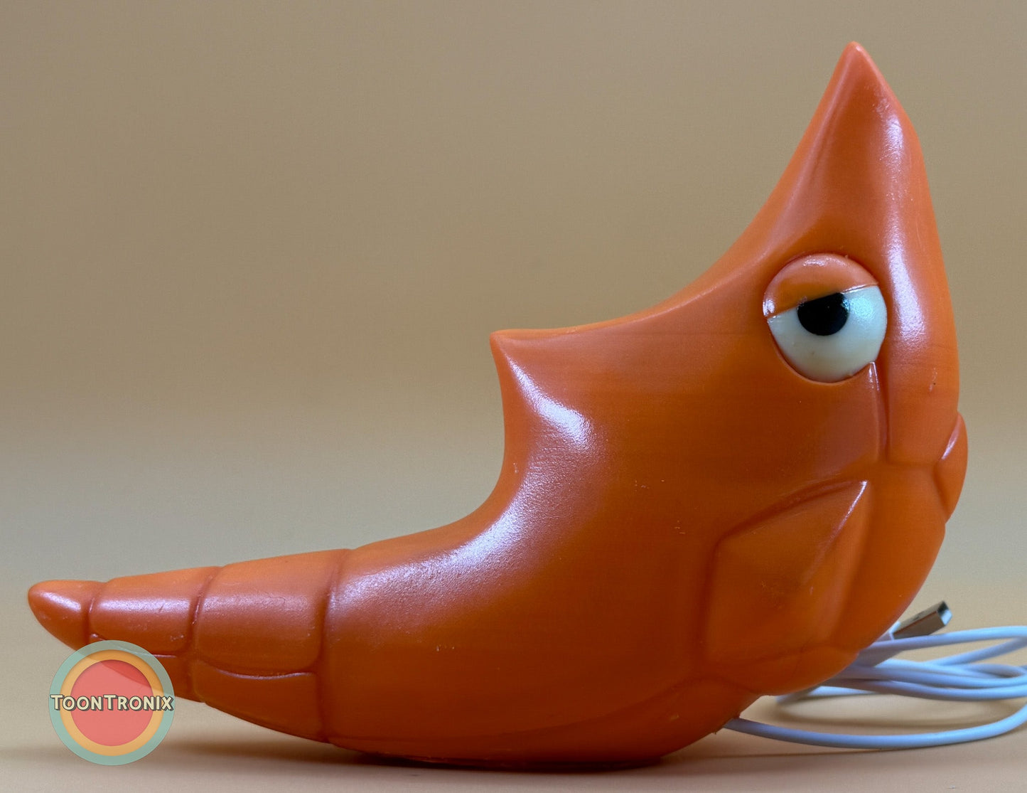 6" Shiny Metapod Pokemon statue USB desk lamp with wood-like finish and built-in USB cord