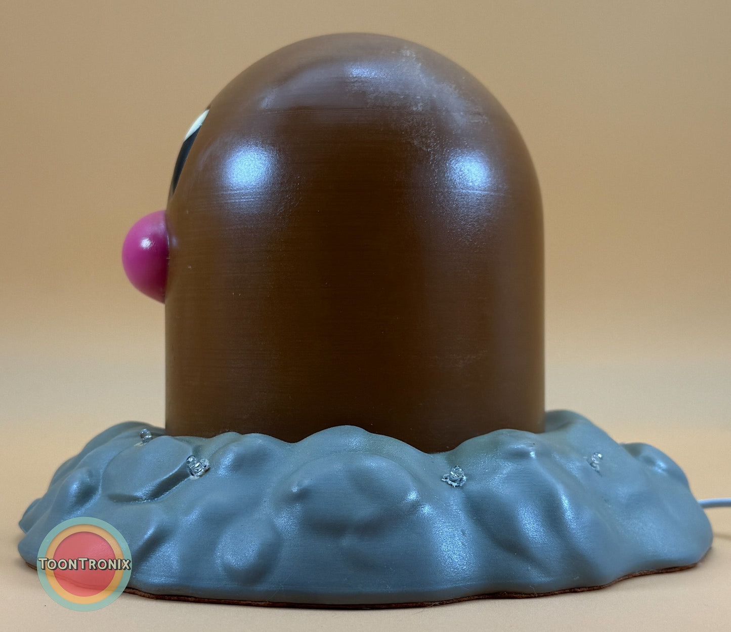 6" tall Diglett Pokemon statue USB desk lamp with wood-like finish and built-in USB cord