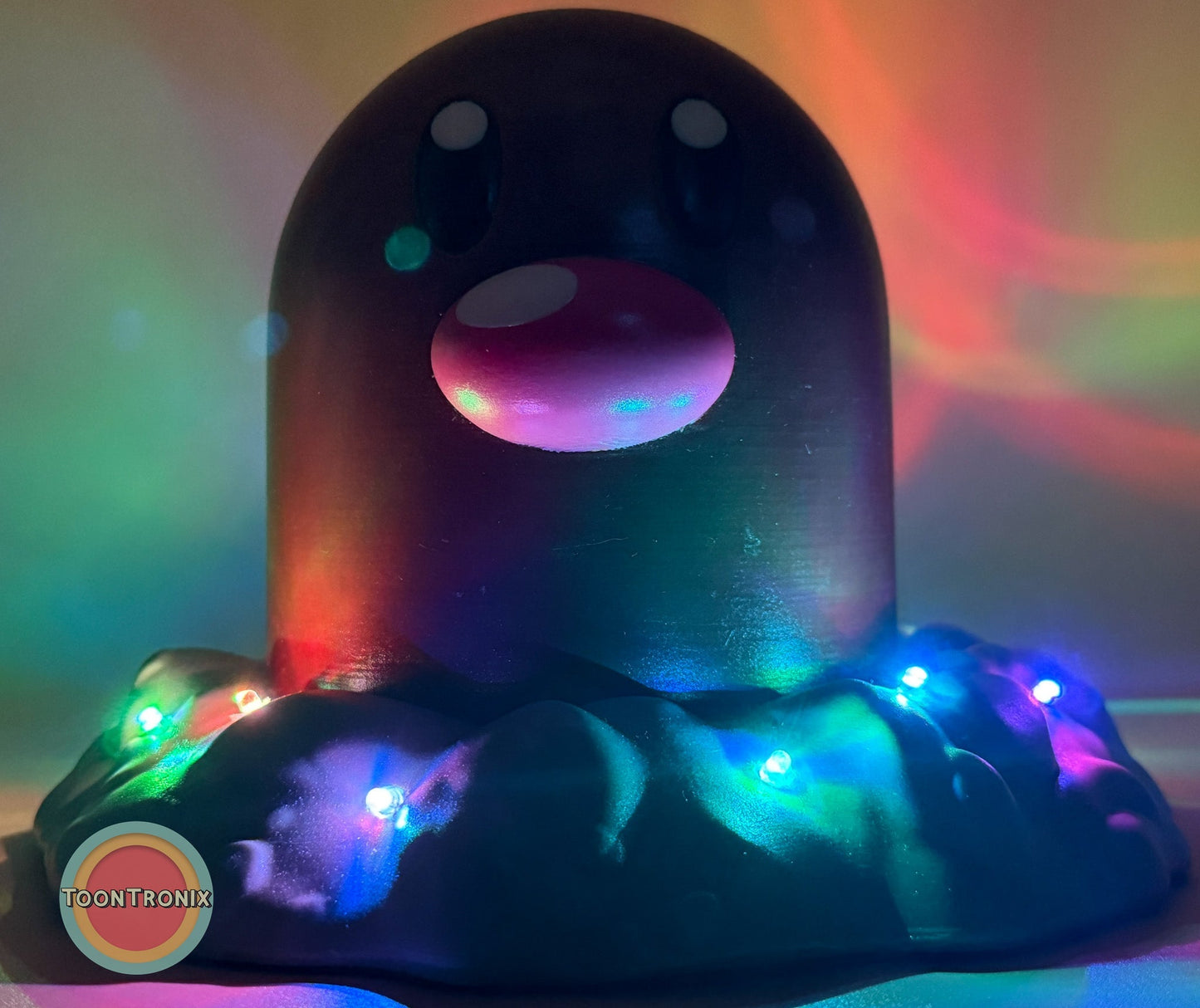 6" tall Diglett Pokemon statue USB desk lamp with colorful LED lights and wood-like finish