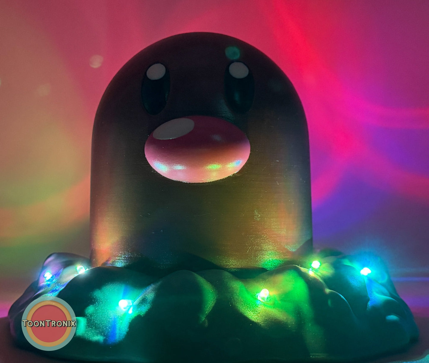 6" tall Diglett Pokémon USB desk lamp with wood finish and colorful LED lights