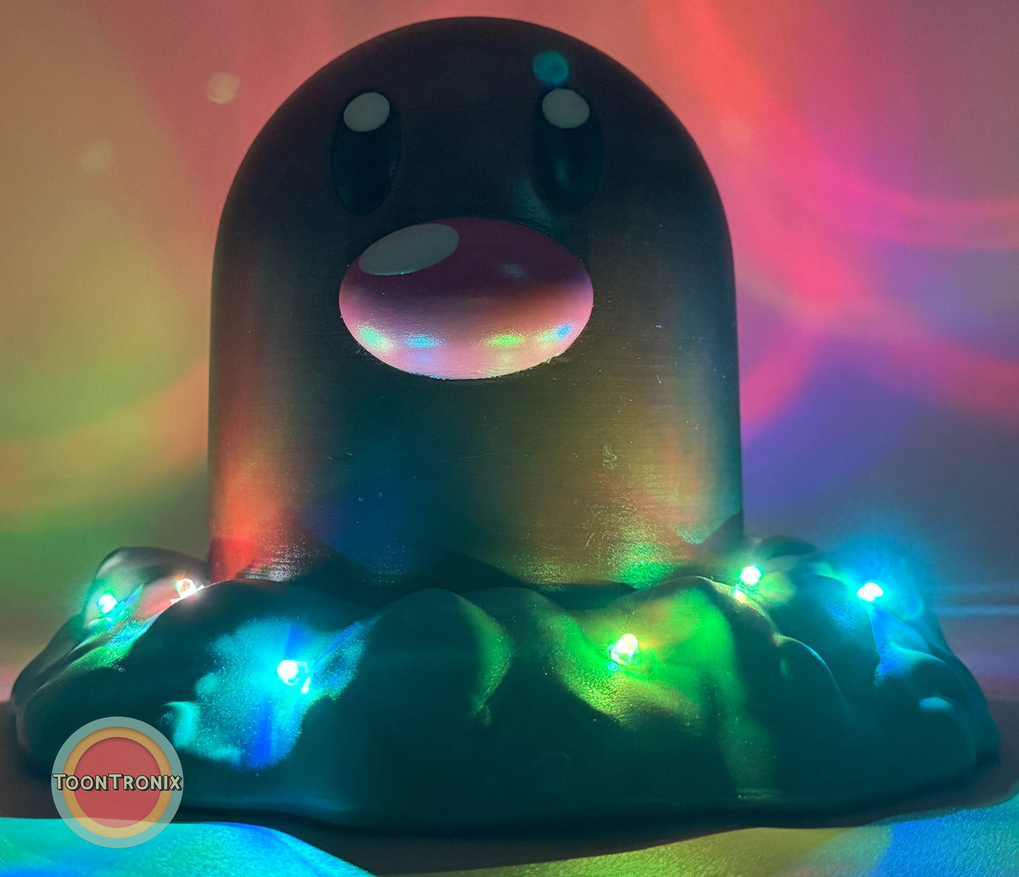 6" tall Diglett Pokemon statue USB desk lamp with wood-like finish and colorful LED lights