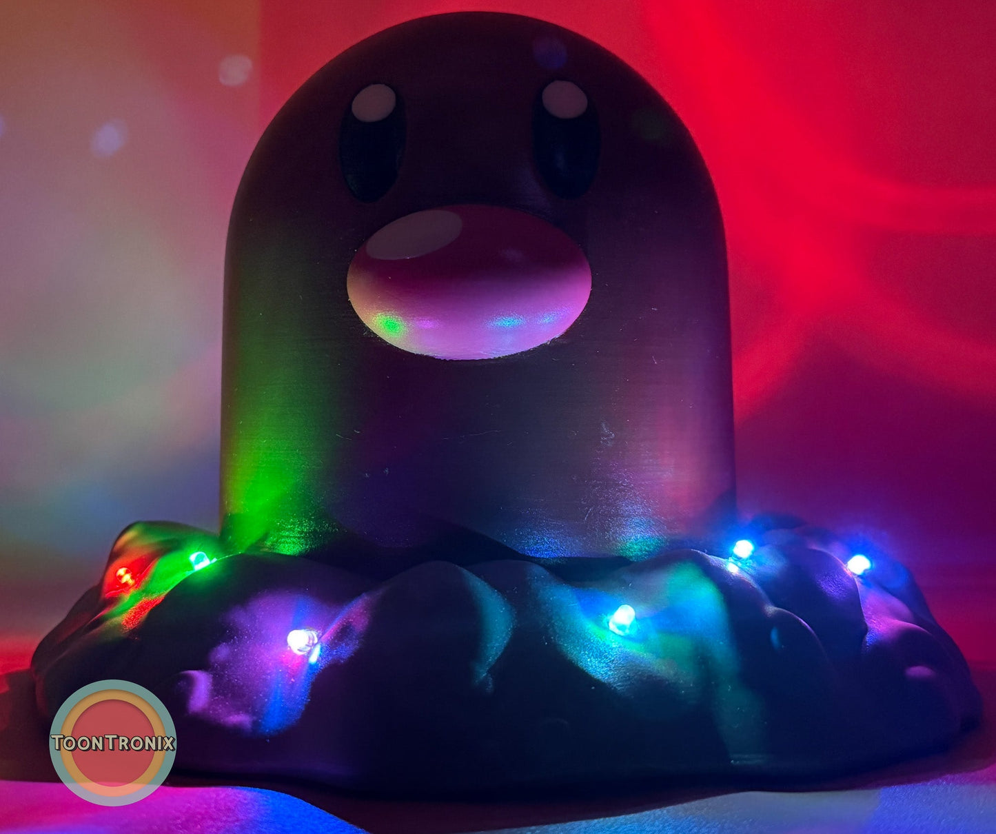 6" tall Diglett USB desk lamp with colorful LED lights and wood-like finish