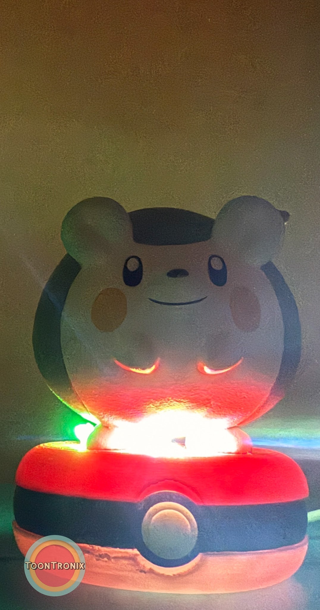 3" Togedemaru Pokemon statue USB desk lamp with built-in USB cord and glowing base design
