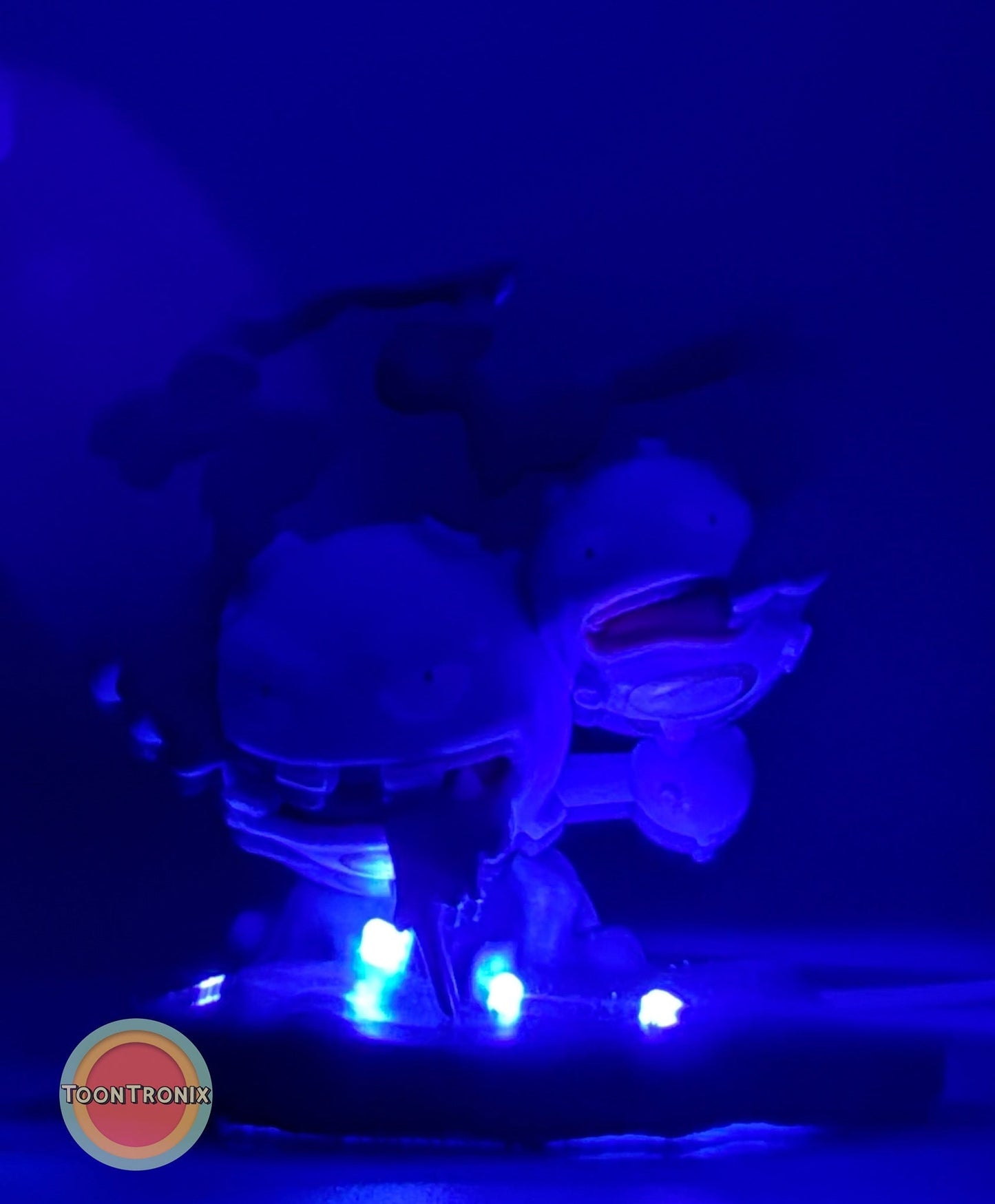4" Koffing Pokemon statue USB desk lamp glowing blue light with built-in USB cord
